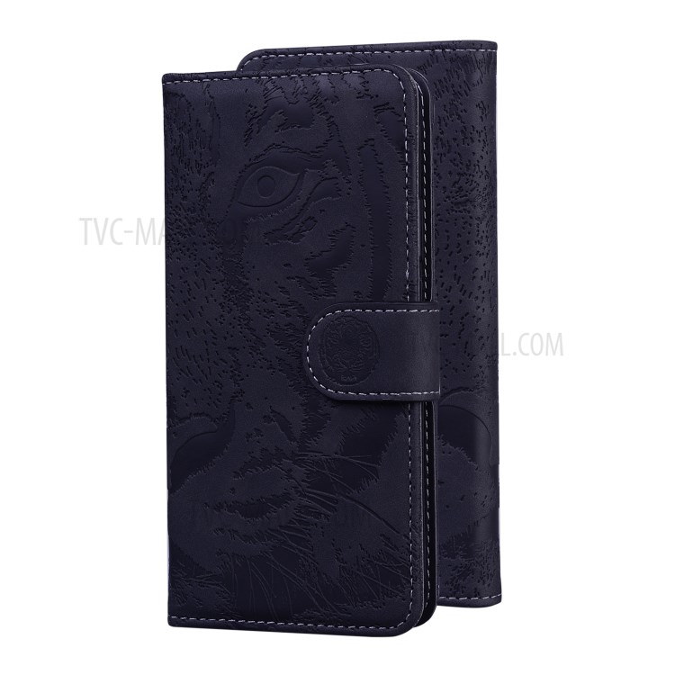 Imprinted Tiger Pattern Wallet Leather Stand Phone Case for iPhone 12 mini 5.4 inch - Black-2