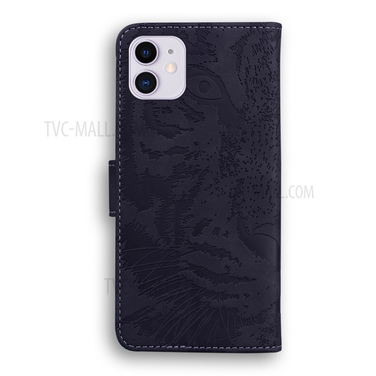 Imprinted Tiger Pattern Wallet Leather Stand Phone Case for iPhone 12 mini 5.4 inch - Black-3