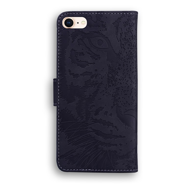 Cassa Del Raccoglitore Del Cuoio Del Basamento Del Modello Della Tigre Impresso Per IPhone SE (2a Generazione) / 8/7 4.7 Pollici - Nero-3