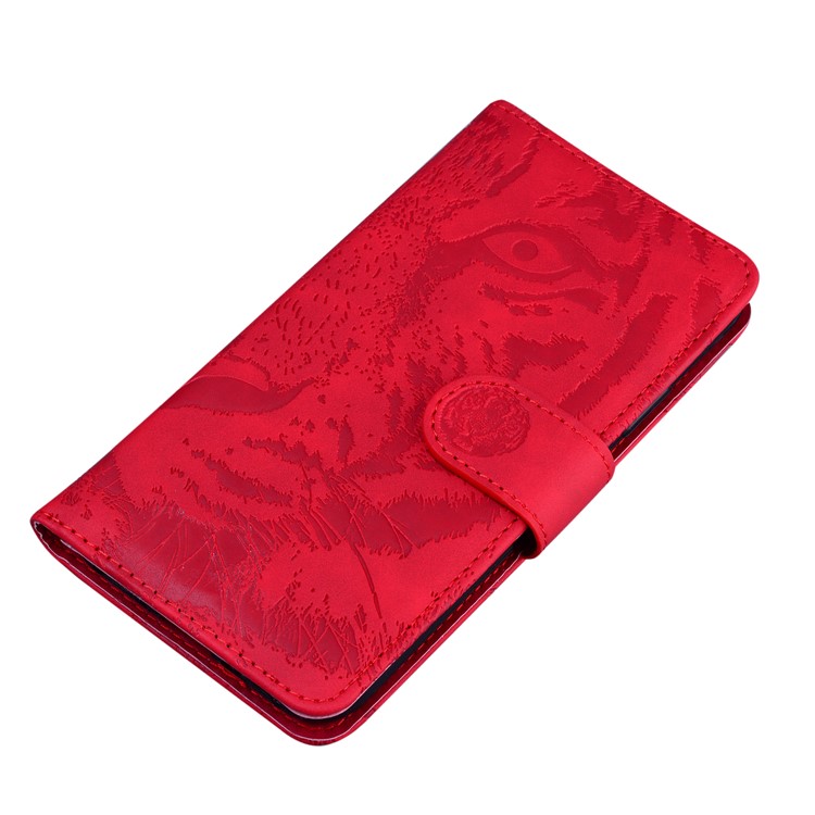 Carpeta De La Caja Del Cuero Del Soporte Del Patrón Del Tigre Para El Iphone Impresa SE (segunda Generación) / 8/7 4,7 Pulgadas - Rojo-6