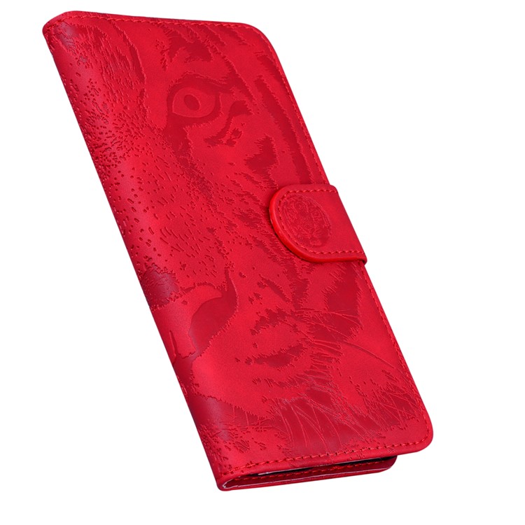 Carpeta De La Caja Del Cuero Del Soporte Del Patrón Del Tigre Para El Iphone Impresa SE (segunda Generación) / 8/7 4,7 Pulgadas - Rojo-7