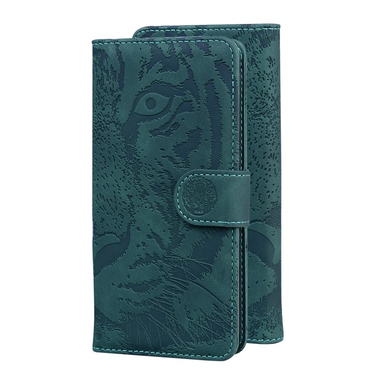 Carpeta De La Caja Del Cuero Del Soporte Del Patrón Del Tigre Para El Iphone Impresa SE (segunda Generación) / 8/7 4,7 Pulgadas - Verde-2