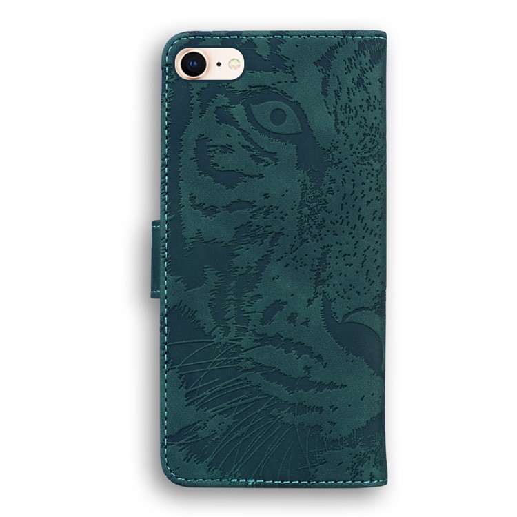 Carpeta De La Caja Del Cuero Del Soporte Del Patrón Del Tigre Para El Iphone Impresa SE (segunda Generación) / 8/7 4,7 Pulgadas - Verde-3