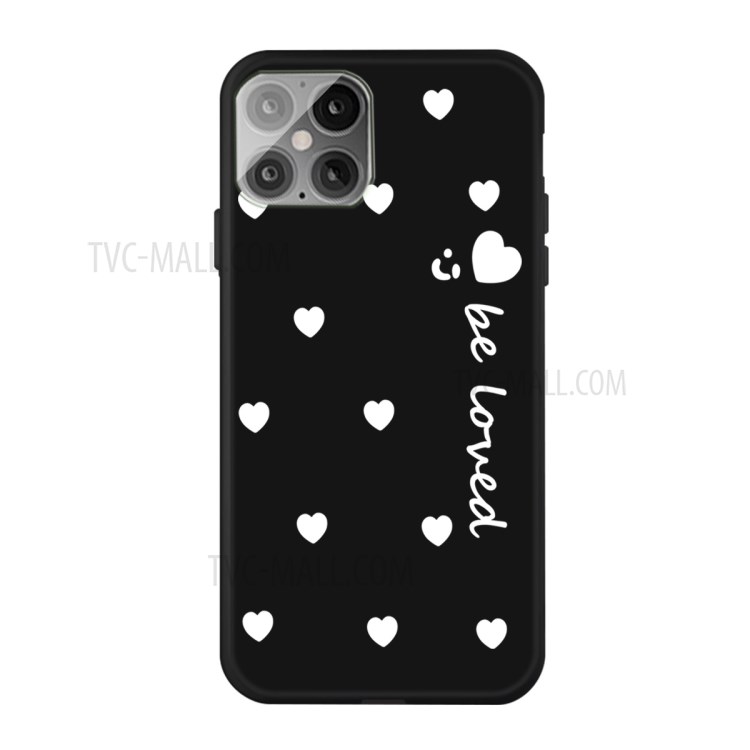 Little Heart Smile Pattern Dsign TPU Phone Back Case for iPhone 12 Mini - Black-1