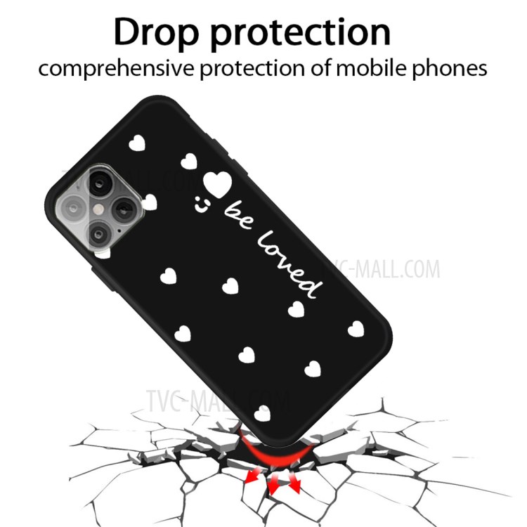 Little Heart Smile Pattern Dsign TPU Phone Back Case for iPhone 12 Mini - Black-2