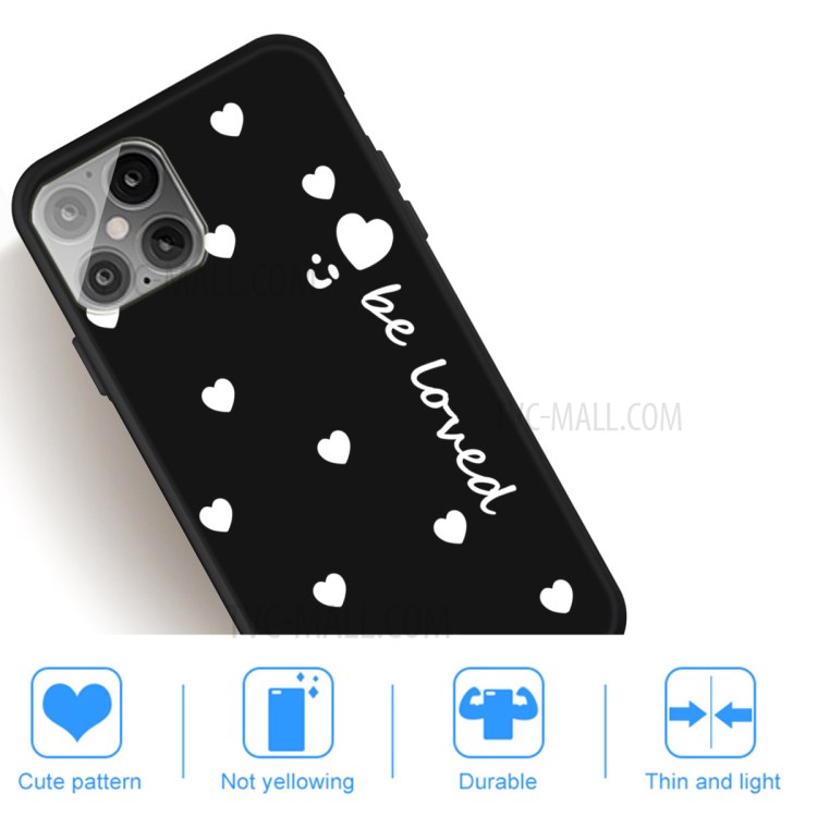 Little Heart Smile Pattern Dsign TPU Phone Back Case for iPhone 12 Mini - Black-5