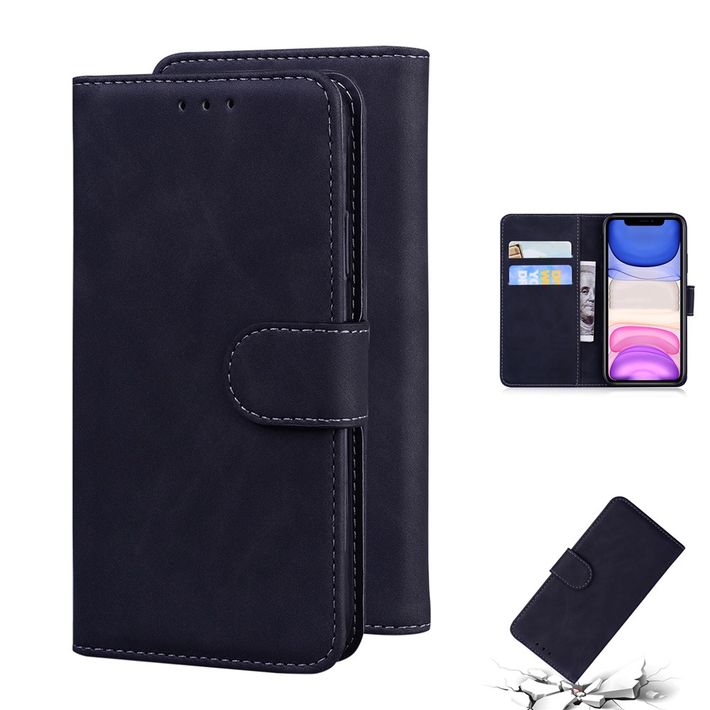 Leather Wallet Stand Phone Case for iPhone 11 - Black-1