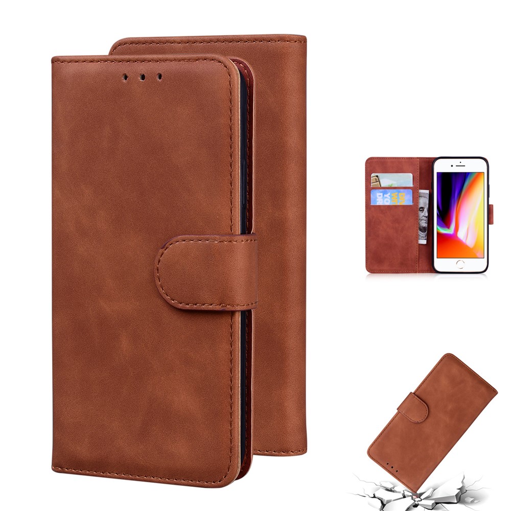 Leather Wallet Stand Phone Case for iPhone 7/8/SE (2nd Generation) - Brown-1