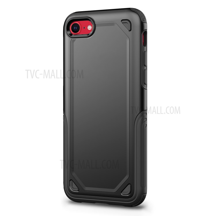 Plastic + TPU Hybrid Rugged Armor Case for Apple iPhone SE (2nd Generation)/7/8 Cover - Black-2