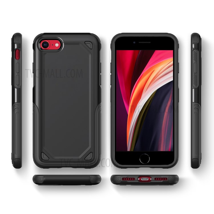 Plastic + TPU Hybrid Rugged Armor Case for Apple iPhone SE (2nd Generation)/7/8 Cover - Black-9