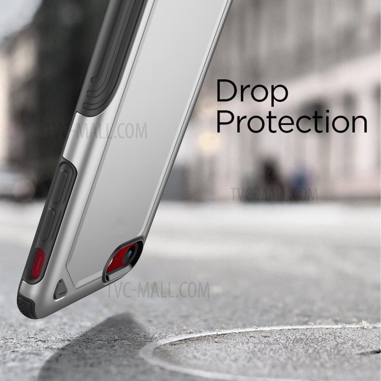 Plastic + TPU Hybrid Rugged Armor Case for Apple iPhone SE (2nd Generation)/7/8 Cover - Silver-4