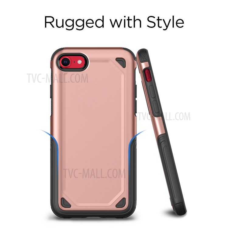 Plastic + TPU Hybrid Rugged Armor Case for Apple iPhone SE (2nd Generation)/7/8 Cover - Rose Gold-3