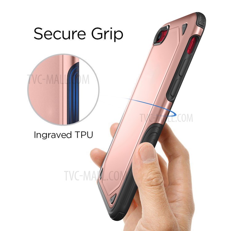 Plastic + TPU Hybrid Rugged Armor Case for Apple iPhone SE (2nd Generation)/7/8 Cover - Rose Gold-6