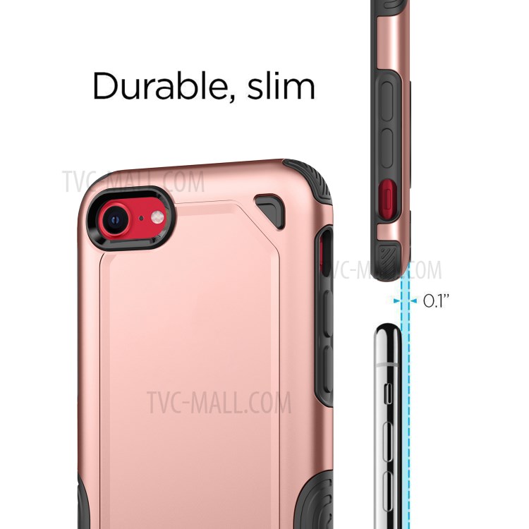 Plastic + TPU Hybrid Rugged Armor Case for Apple iPhone SE (2nd Generation)/7/8 Cover - Rose Gold-7