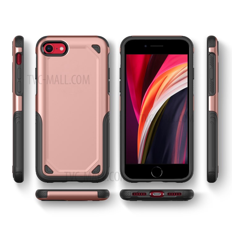 Plastic + TPU Hybrid Rugged Armor Case for Apple iPhone SE (2nd Generation)/7/8 Cover - Rose Gold-9
