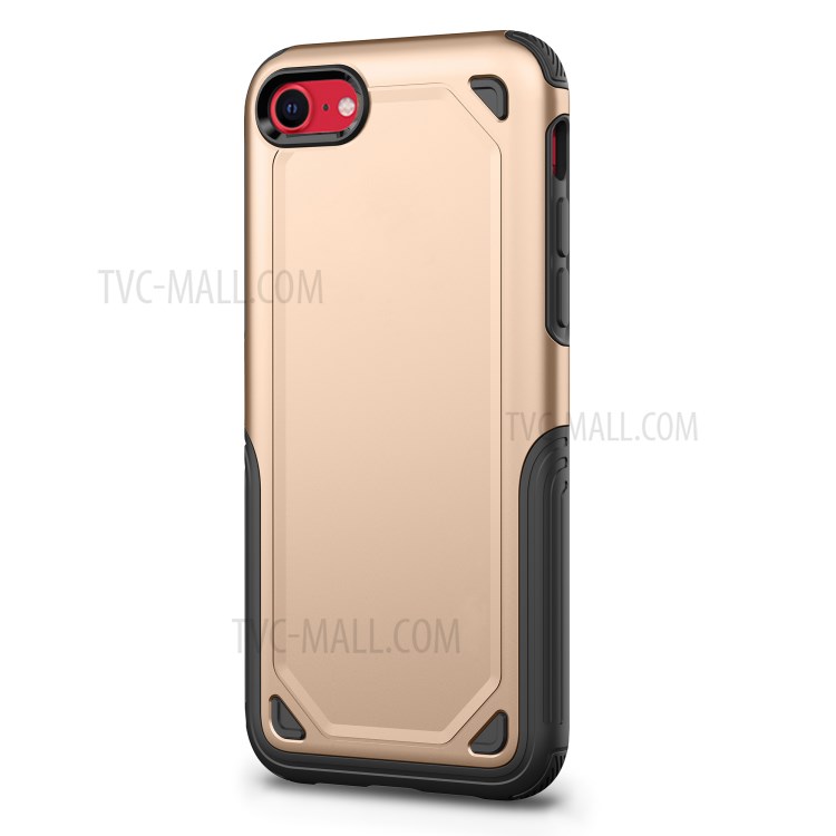 Plastic + TPU Hybrid Rugged Armor Case for Apple iPhone SE (2nd Generation)/7/8 Cover - Gold-2