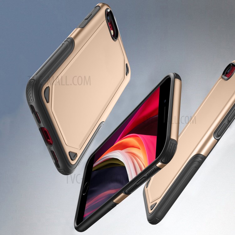 Plastic + TPU Hybrid Rugged Armor Case for Apple iPhone SE (2nd Generation)/7/8 Cover - Gold-5