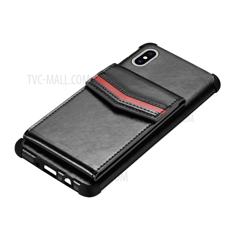 Sturz- TPU Gehäuse Mit Kartenschlitzen Telefonabdeckung Für Iphone X / XS 5,8 Zoll - Schwarz-3