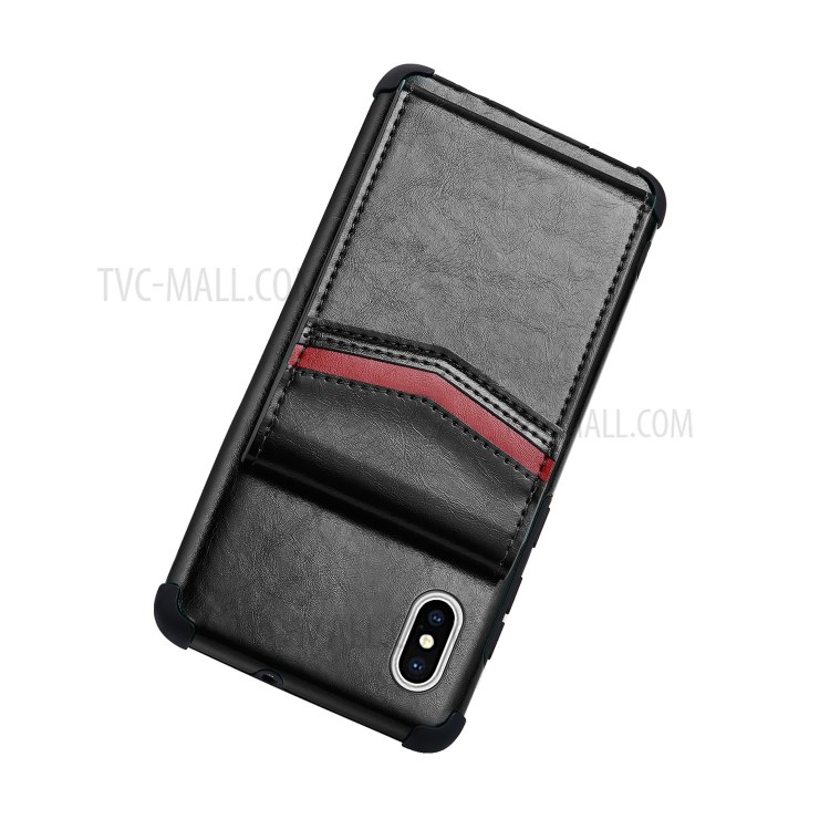 Sturz- TPU Gehäuse Mit Kartenschlitzen Telefonabdeckung Für Iphone X / XS 5,8 Zoll - Schwarz-4