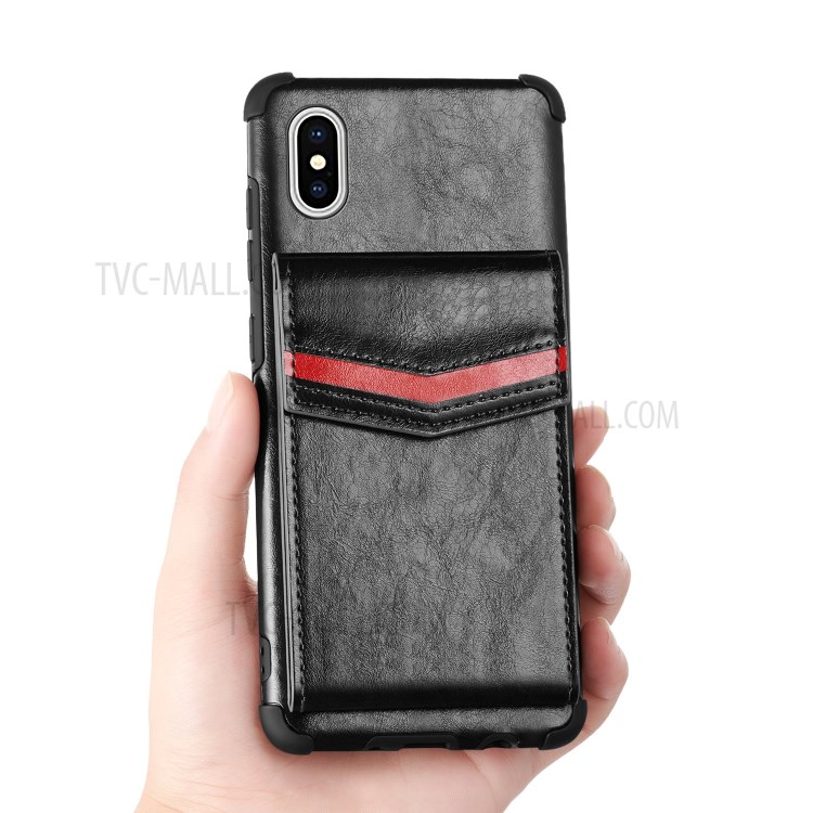 Sturz- TPU Gehäuse Mit Kartenschlitzen Telefonabdeckung Für Iphone X / XS 5,8 Zoll - Schwarz-5