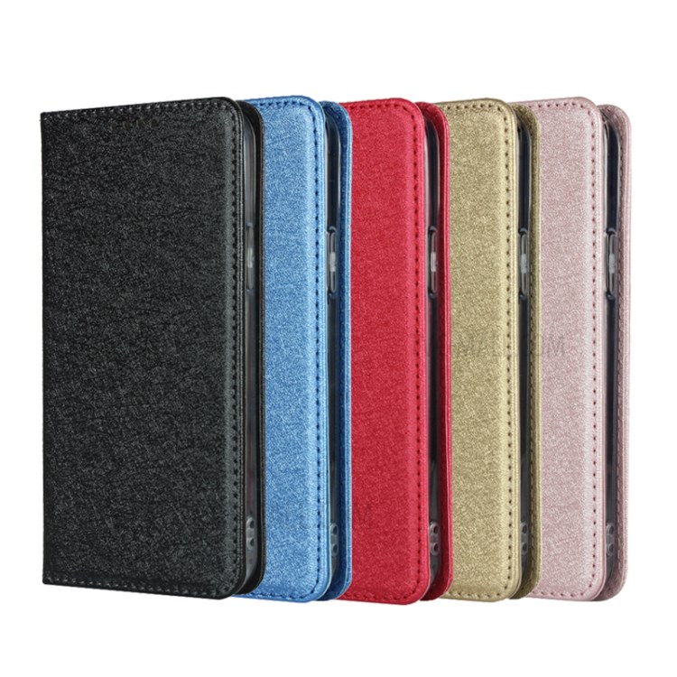 Silk Skin Leather Wallet Stand Protective Phone Case for iPhone 12 Pro Max - Black-8