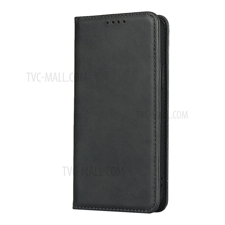 Auto-absorbed Leather Wallet Stand Protective Case for iPhone 12 Pro/12 - Black-3