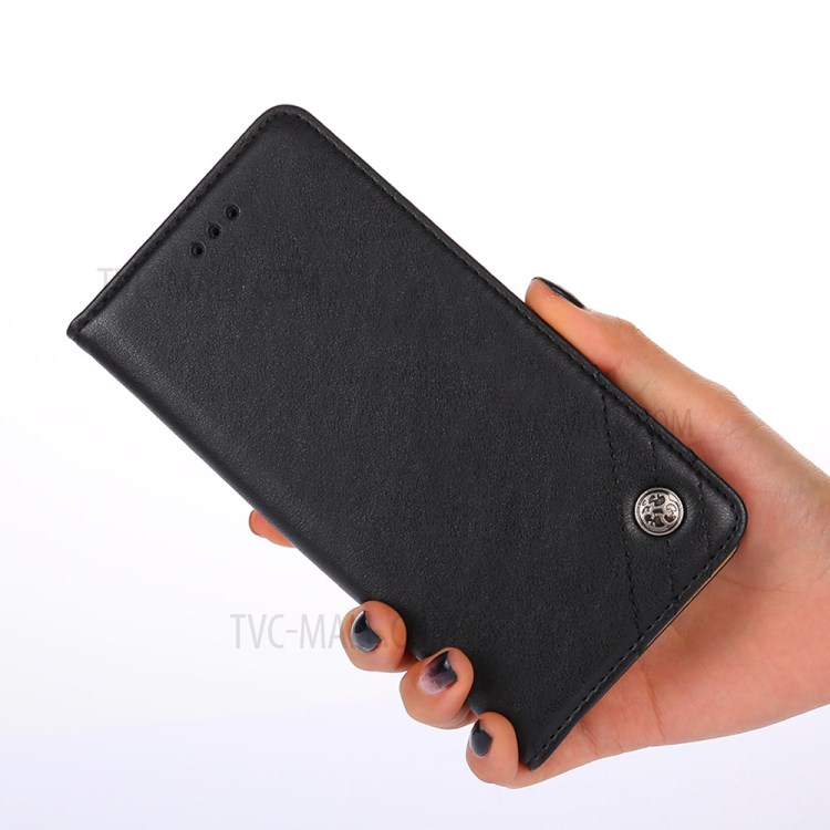 Retro Texture Leather Wallet Phone Stand Cover Case for iPhone 12 Mini - Black-2