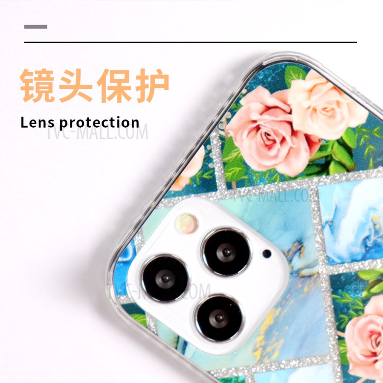 Pretty Geometric Flash Powder Pattern PC TPU Case for iPhone 12/12 Pro Cover - Style A-2