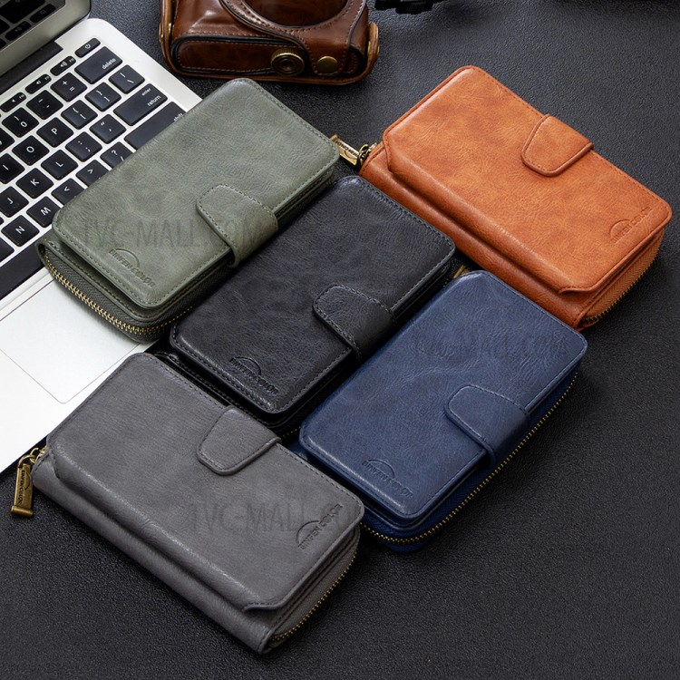 BF01 Zipper Wallet Style Detachable 2-in-1 Leather Protective Phone Cover for iPhone 12 Mini - Black-10