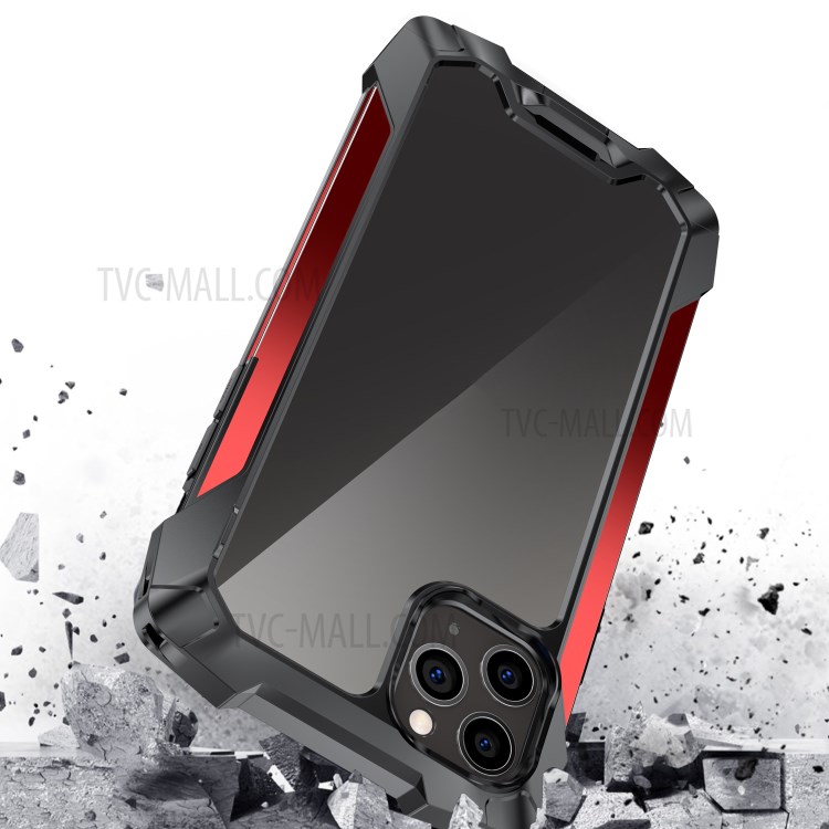 Quality Shockproof Metal + PC + TPU Hybrid Case for iPhone 11 Pro 5.8 inch Cover - Red-3