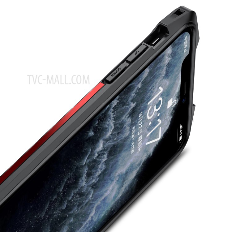 Qualitätsschockdet Zur Metall- + PC + TPU Hybrid -hülle Für Iphone 11 Pro 5,8 Zoll Abdeckung - Rot-6