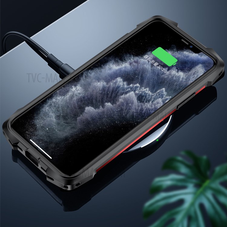 Quality Shockproof Metal + PC + TPU Hybrid Case for iPhone 11 Pro 5.8 inch Cover - Red-7