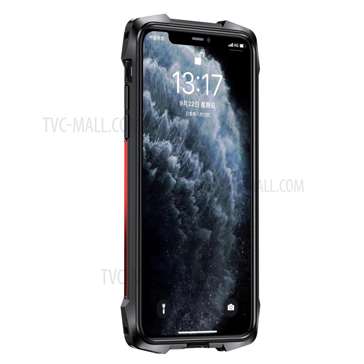 Quality Противоударное Металл + PC + ТПУ Чехол Для Гибридного Iphone 11 Pro Макс 6,5 Дюйма Оболочки - Красный-2