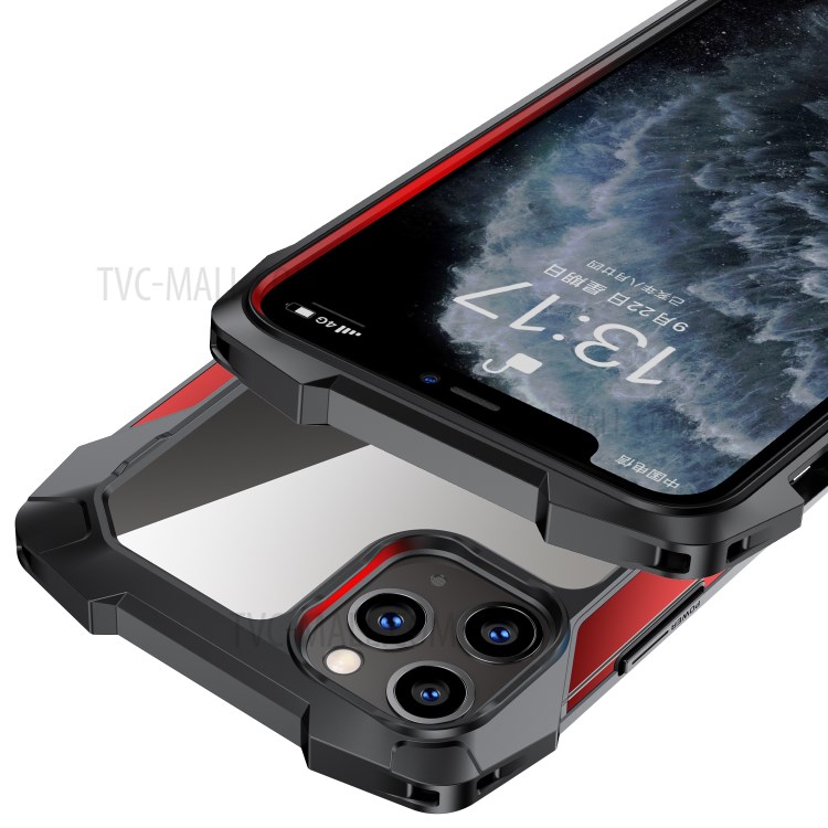 Quality Противоударное Металл + PC + ТПУ Чехол Для Гибридного Iphone 11 Pro Макс 6,5 Дюйма Оболочки - Красный-4