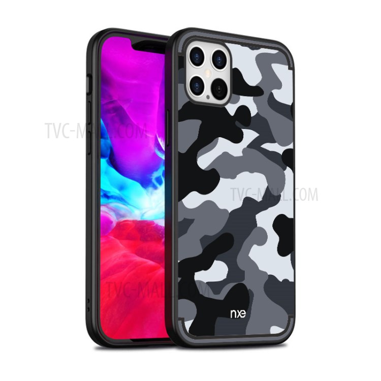 NXE Camouflage Pattern PC TPU Hybrid Case for iPhone 12 Pro Max - Grey-1