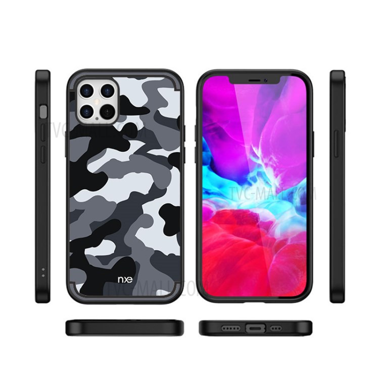 NXE Camouflage Pattern PC TPU Hybrid Case for iPhone 12 Pro Max - Grey-3
