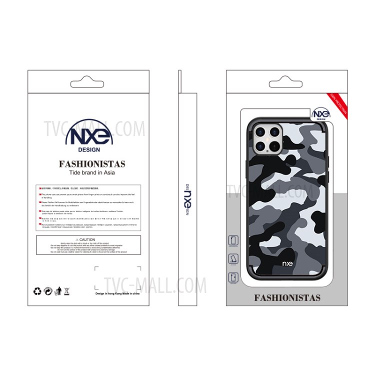 NXE Camouflage Pattern PC TPU Hybrid Case for iPhone 12 Pro Max - Grey-5
