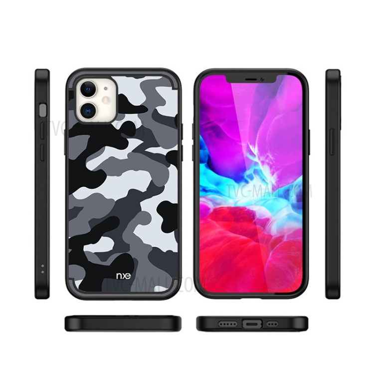 NXE Camouflage Pattern PC TPU Combo Case for iPhone 12 Pro/12 - Grey-3