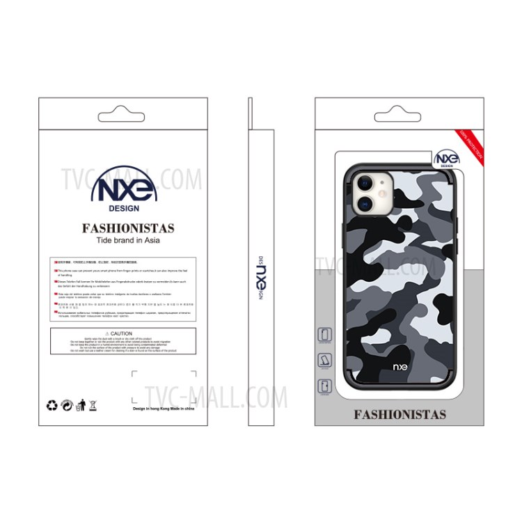 NXE Camouflage Pattern PC TPU Combo Case for iPhone 12 Pro/12 - Grey-5