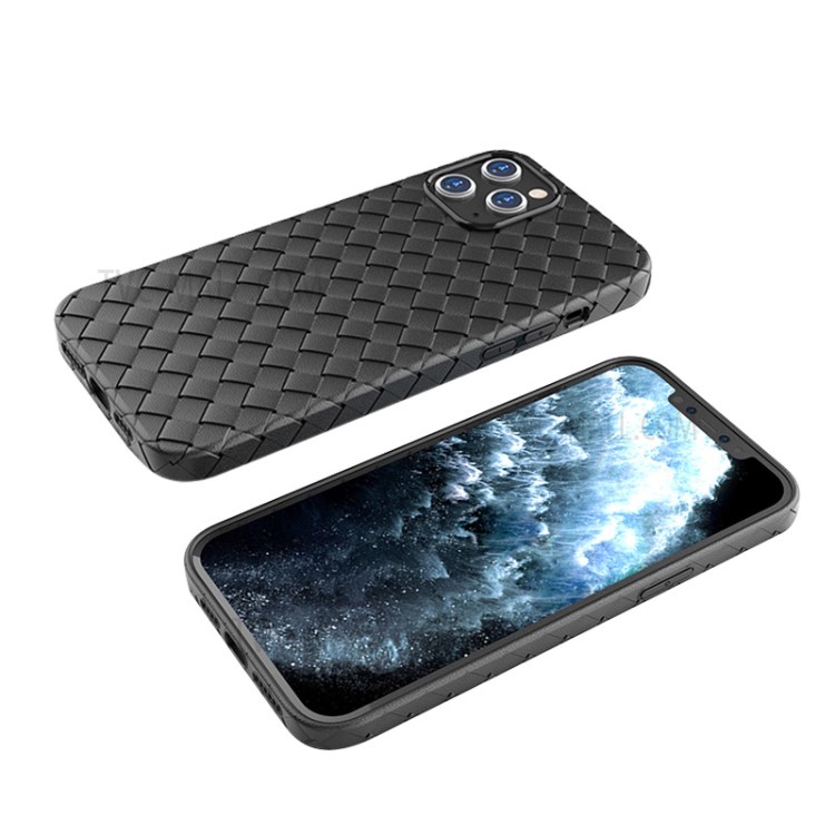 NXE Knitting Style TPU Phone Protective Case for iPhone 12 mini - Black-3