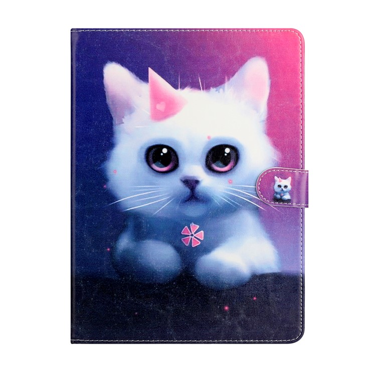 Cute Pattern Printing Leather Wallet Stand Cover Case for iPad Air (2020) - Cat-2