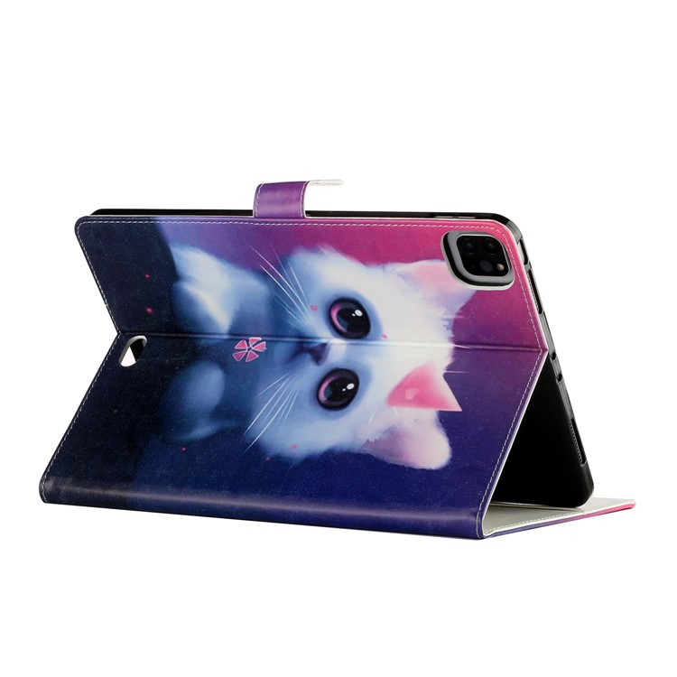 Cute Pattern Printing Leather Wallet Stand Cover Case for iPad Air (2020) - Cat-5