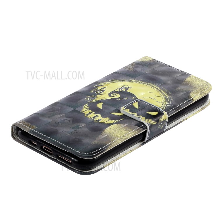 Light Spot Decor Patterned Case for iPhone 12 Pro Max Leather Cover with Stand - Ghost-4