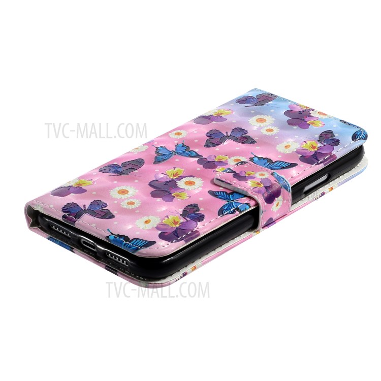 Light Spot Decor Distinctive Patterned Case for iPhone 12 Pro/12 Leather Cover with Stand - Butterflies-4