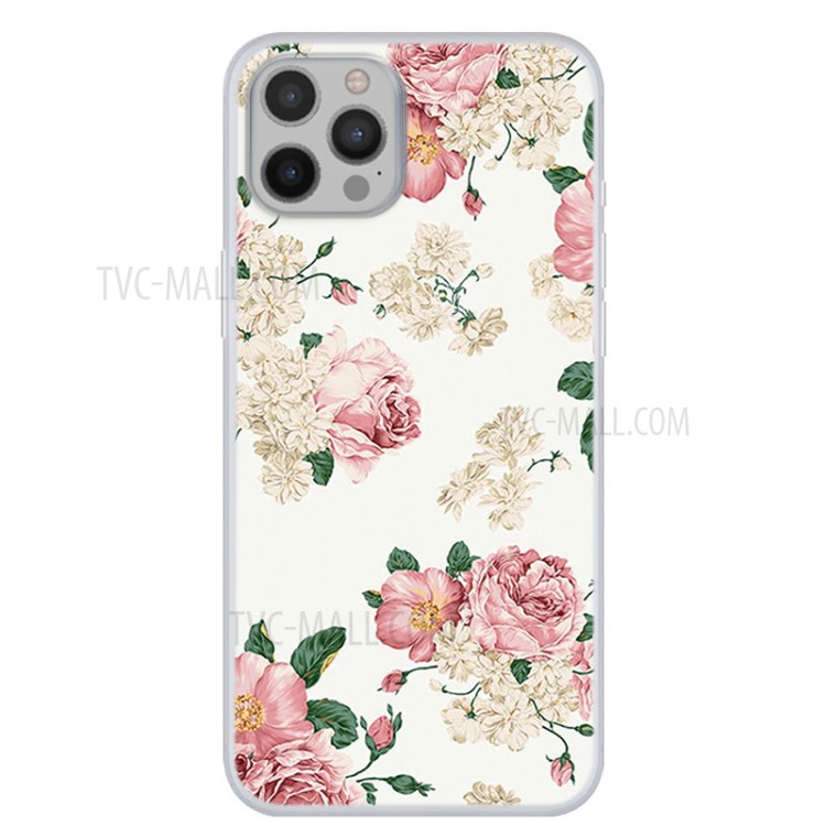 Pattern Printing Soft TPU Back Case for iPhone 12 Pro Max - Flowers-1