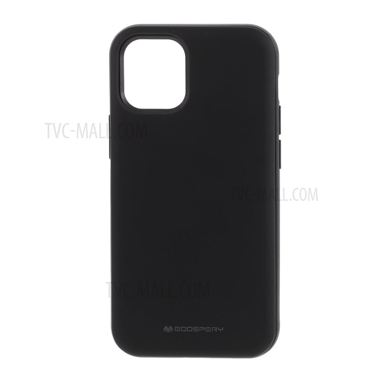 MERCURY GOOSPERY Magnetic Mirror Makeup Shell PC + TPU Hybrid Case with Card Holder for iPhone 12/12 Pro - Black-1