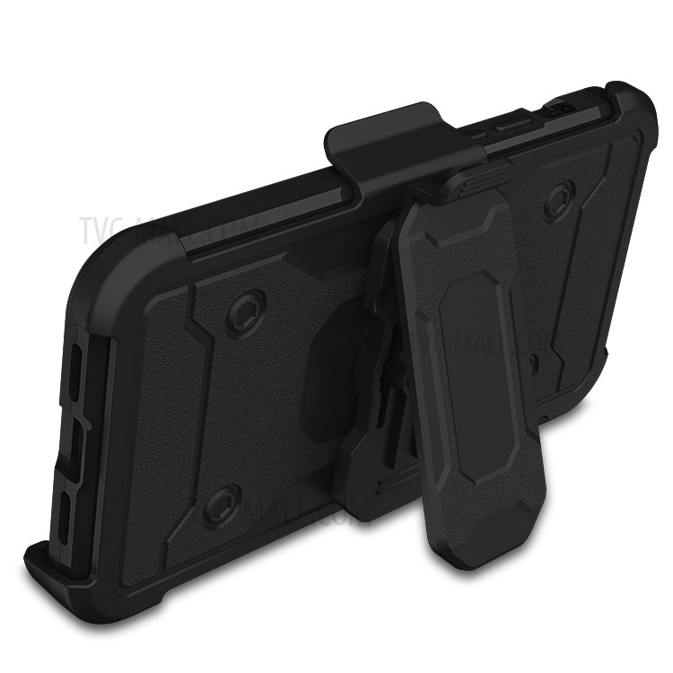 Couverture De Téléphone Hybride Protection Cas Plein De Degré Avec Béquille Pour IPhone 12 Mini - Noir-5