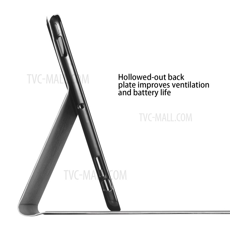 Tri-fold Stand Smart Leather Tablet Case with Pen Slot for iPad 10.2 (2020) / iPad Air 10.5 (2019) - Black-5