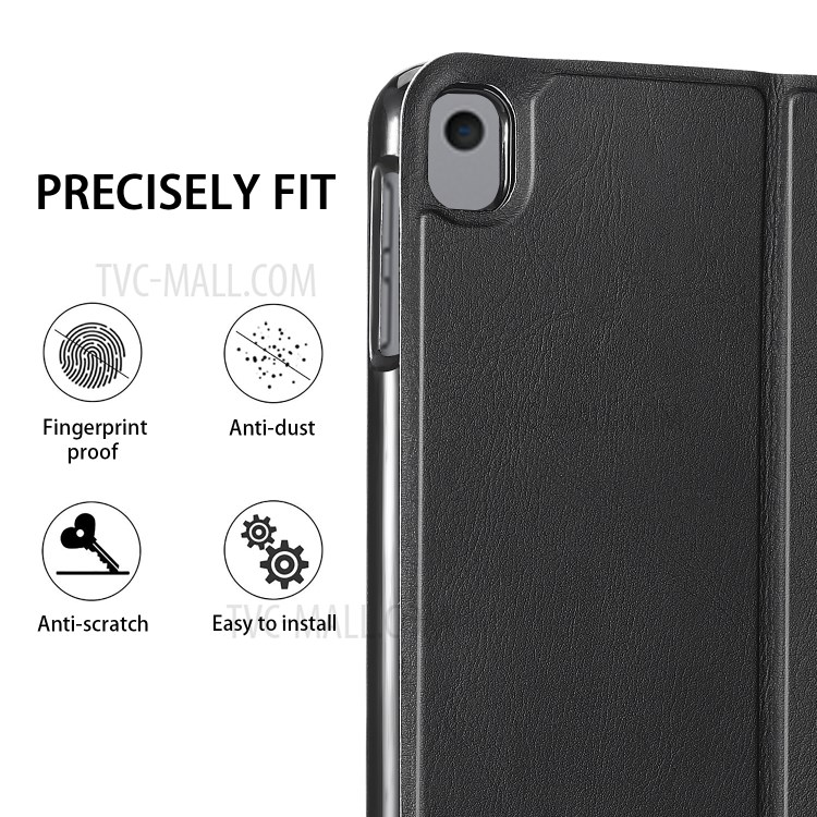 Tri-fold Stand Smart Leather Tablet Case with Pen Slot for iPad 10.2 (2020) / iPad Air 10.5 (2019) - Black-8