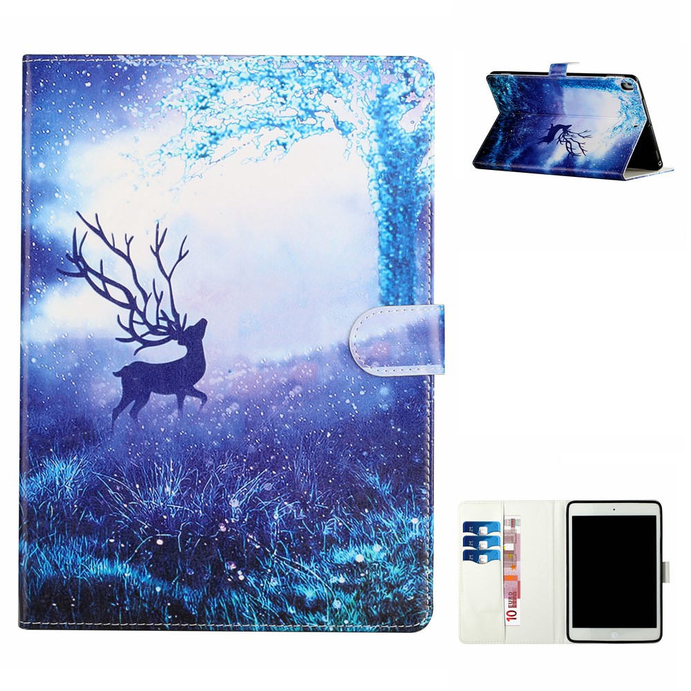 Impression Cas De Comprimés En Cuir De Support De Porte-monnaie De Motif Pour L'air Ipad 10,5 Pouces (2019) / Ipad 10,2 (2019) - Wapiti-1